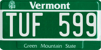 VT license plate TUF599