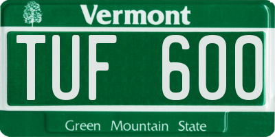 VT license plate TUF600