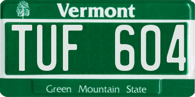 VT license plate TUF604