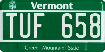 VT license plate TUF658