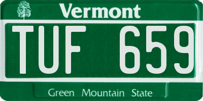 VT license plate TUF659