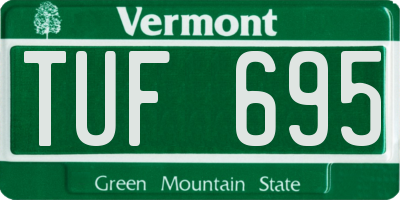 VT license plate TUF695