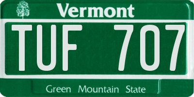 VT license plate TUF707