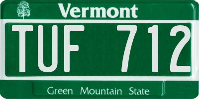 VT license plate TUF712