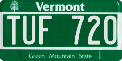 VT license plate TUF720