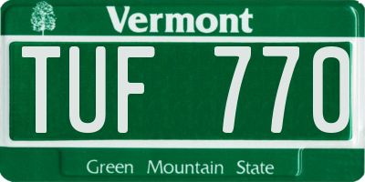 VT license plate TUF770