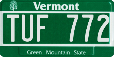 VT license plate TUF772