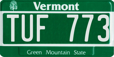 VT license plate TUF773