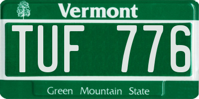 VT license plate TUF776