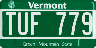 VT license plate TUF779