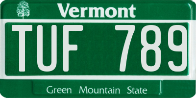 VT license plate TUF789