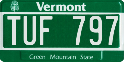 VT license plate TUF797