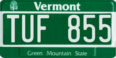 VT license plate TUF855