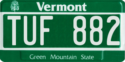 VT license plate TUF882