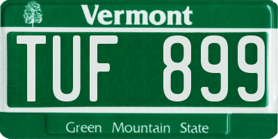 VT license plate TUF899