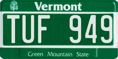 VT license plate TUF949