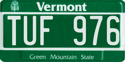 VT license plate TUF976