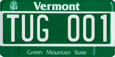 VT license plate TUG001