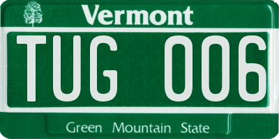 VT license plate TUG006