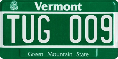 VT license plate TUG009