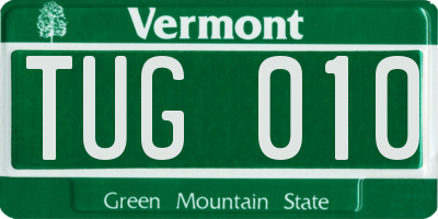VT license plate TUG010