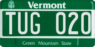 VT license plate TUG020