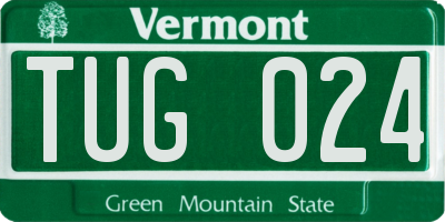 VT license plate TUG024