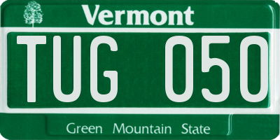 VT license plate TUG050
