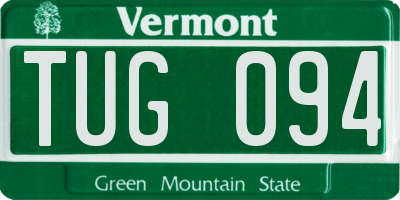 VT license plate TUG094