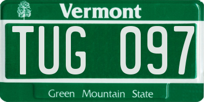 VT license plate TUG097