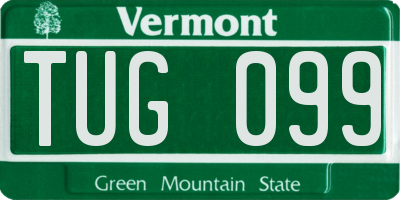VT license plate TUG099