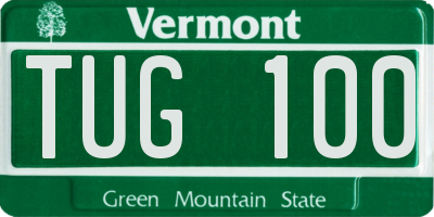 VT license plate TUG100