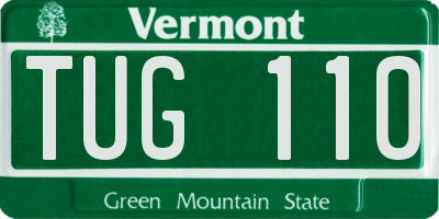VT license plate TUG110