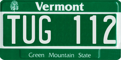 VT license plate TUG112