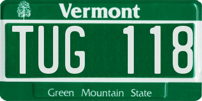 VT license plate TUG118