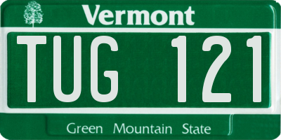VT license plate TUG121