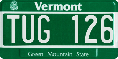 VT license plate TUG126