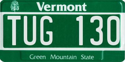 VT license plate TUG130