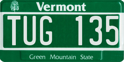 VT license plate TUG135