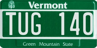 VT license plate TUG140