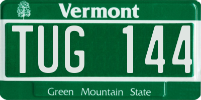 VT license plate TUG144