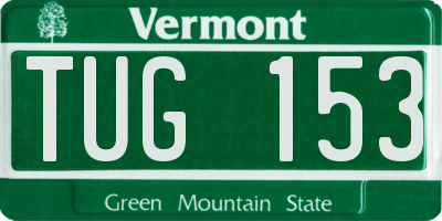 VT license plate TUG153