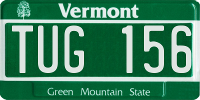 VT license plate TUG156