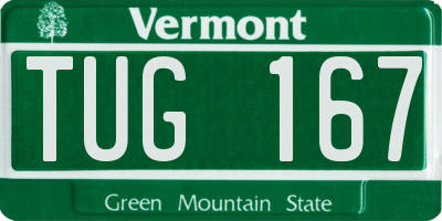 VT license plate TUG167
