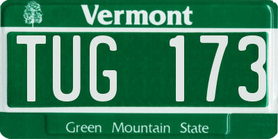 VT license plate TUG173