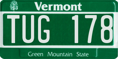 VT license plate TUG178