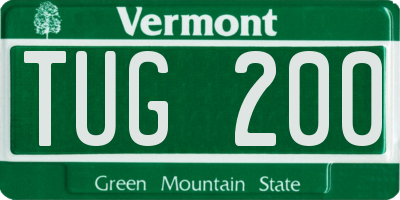 VT license plate TUG200
