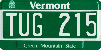 VT license plate TUG215