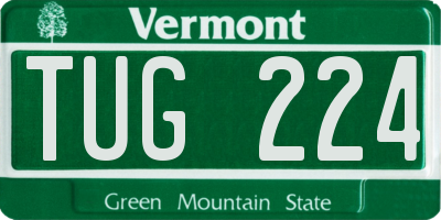 VT license plate TUG224