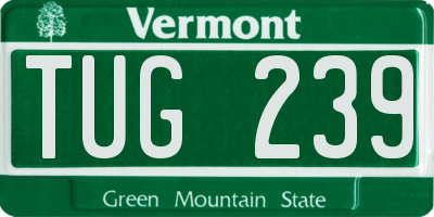 VT license plate TUG239